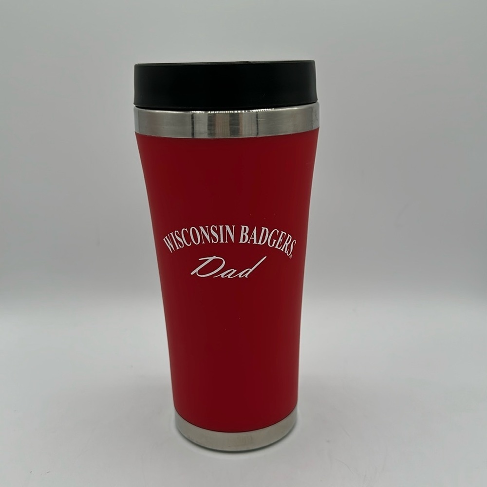 Wisconsin Badgers Dad custom 14-ounce travel tumbler